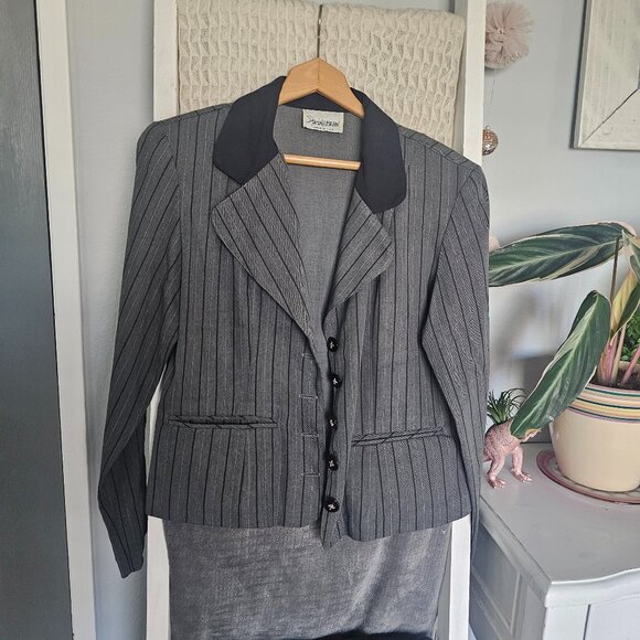 Vintage Stringbean Grey Cropped Blazer | Size M | Structured 90s/00s Style - Picture 1 of 6